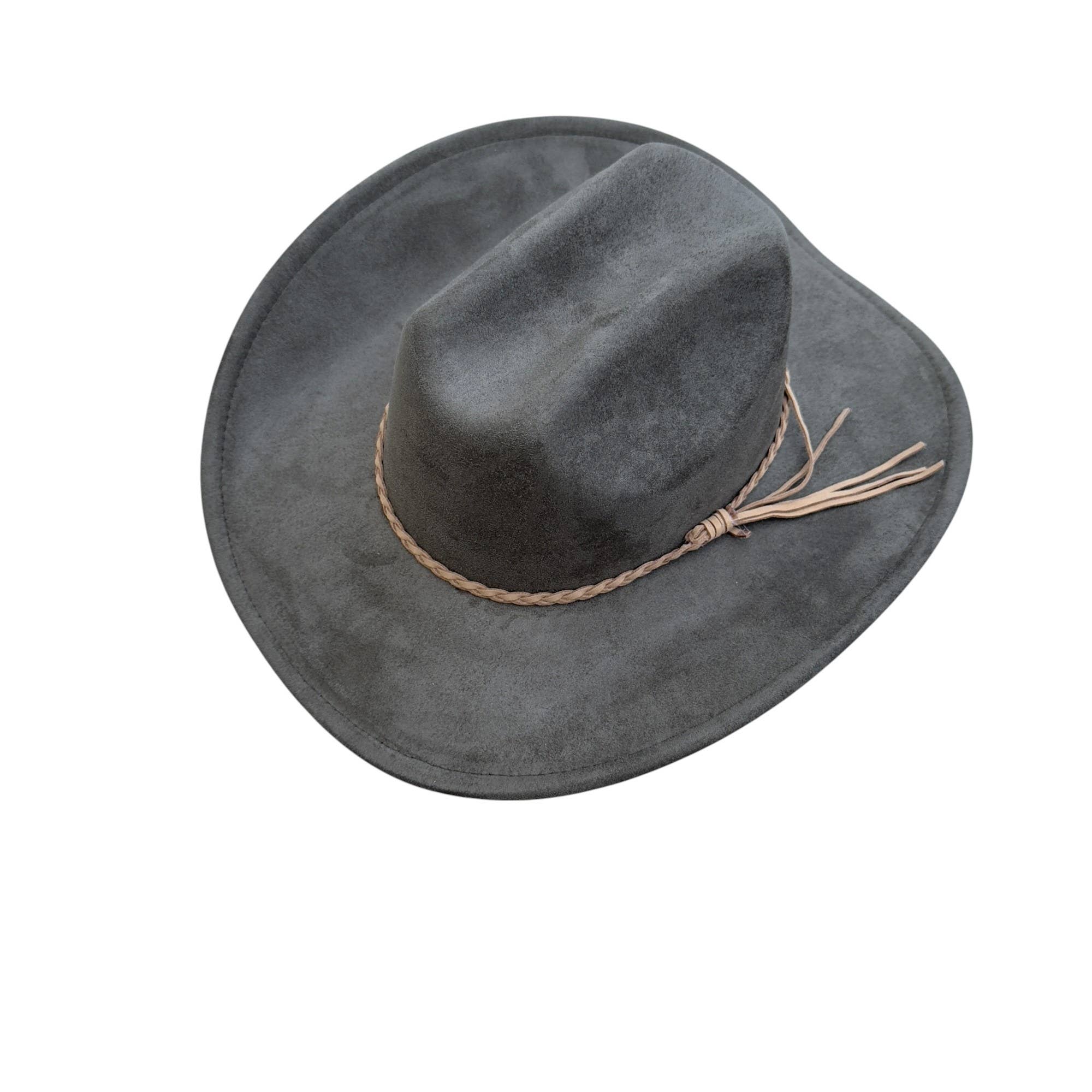 Portia Hat - Venta al por mayor Sombrero cowboy - Mujer - Sombrero de vaquero estilo ganadero de ante vegano con banda de ante17