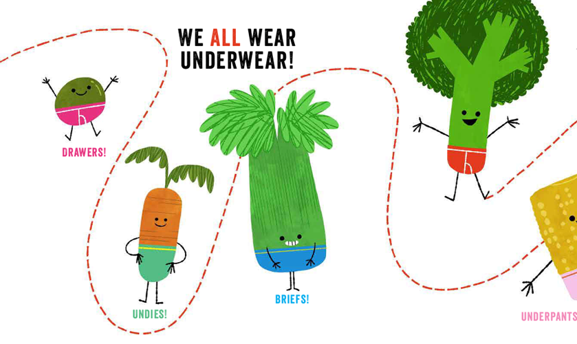 Microcosm Publishing & Distribution - Wholesale Preschool Book (3-5) - Vegetables in Underwear1