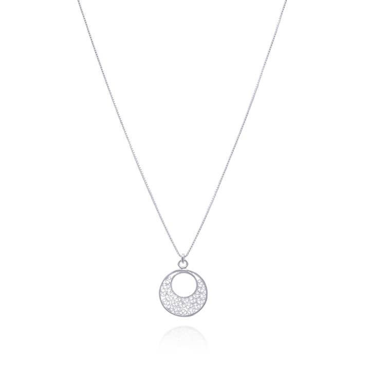 COLLANA CON CIONDOLO PICCOLO IN FILIGRANA IN ARGENTO per la vendita all'ingrosso da parte di Olmox - Fine Filigree Jewelry
