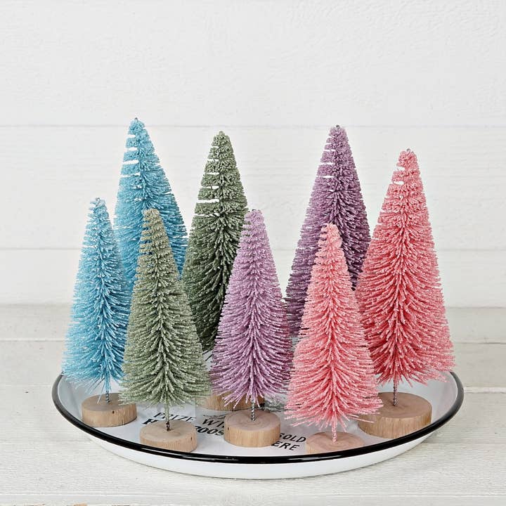 Holiday Depot Inc. - Wholesale Christmas Decoration - M32700-8inH Macaron theme bottle brush tree-Sage