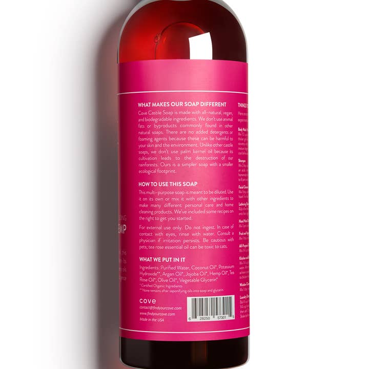 Cove – Engroshandel Kropssæbe/brusegel – Cove Castilla Sæbe 33.8 oz | Økologisk Argan, Jojoba, Hamp Seed16