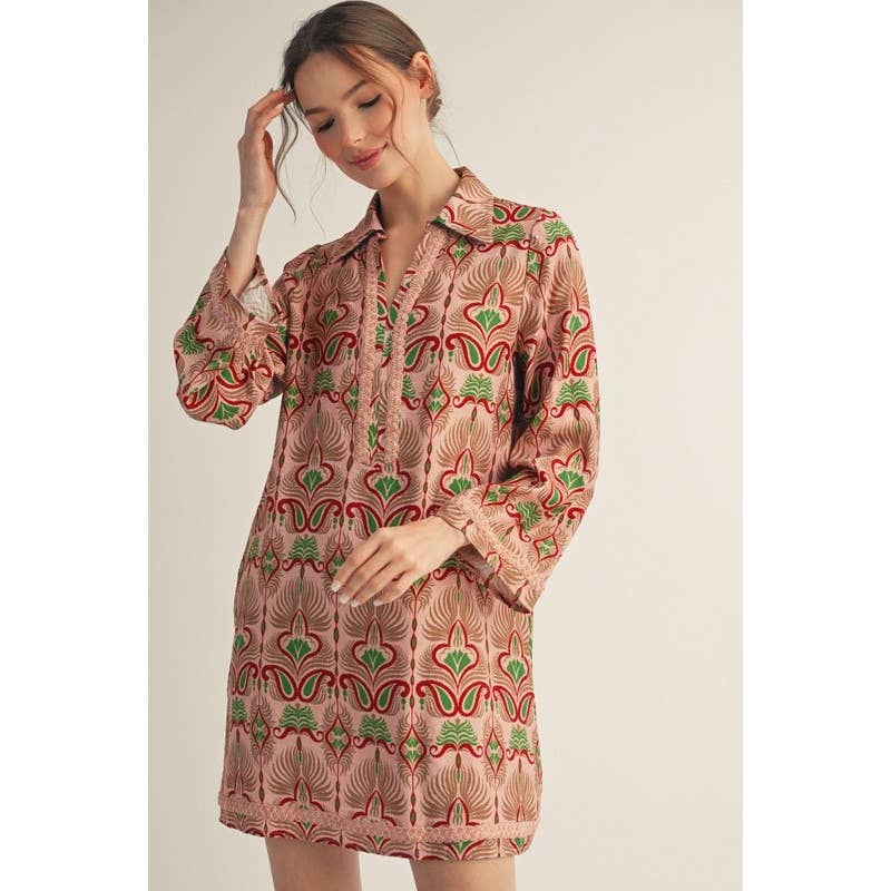 STYLE USA - Vente Robe – femme - NOUVELLE Robe droite à imprimé bohème9