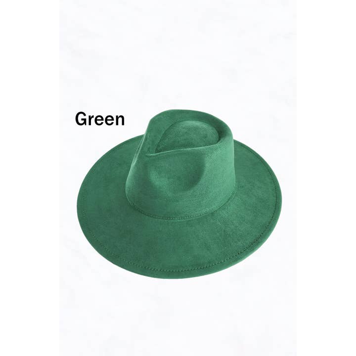 Suzie Q USA - Wholesale Fedora - Women's - Suede Large Eaves Teardrop Top Fedora Hat21