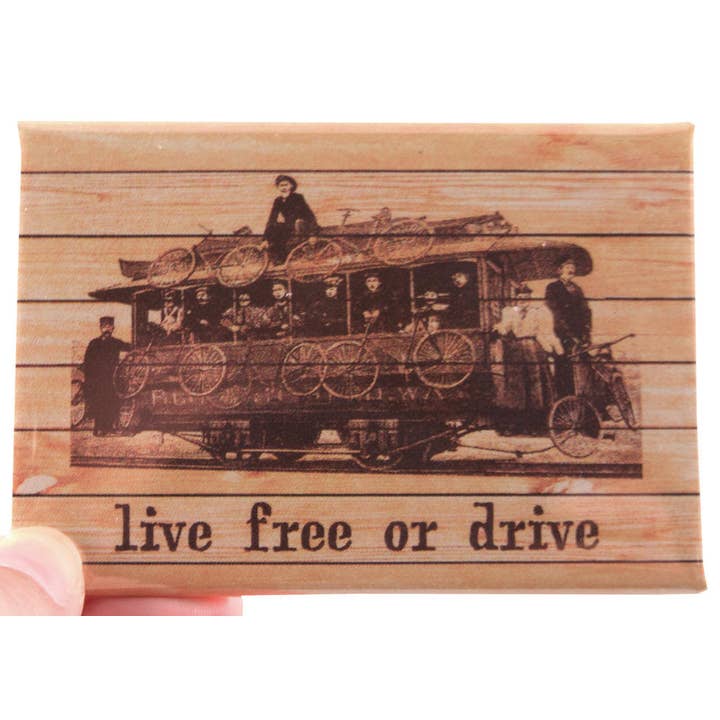 Live Free or Drive - Train (Magnet) for wholesale by Microcosm Publishing & Distribution