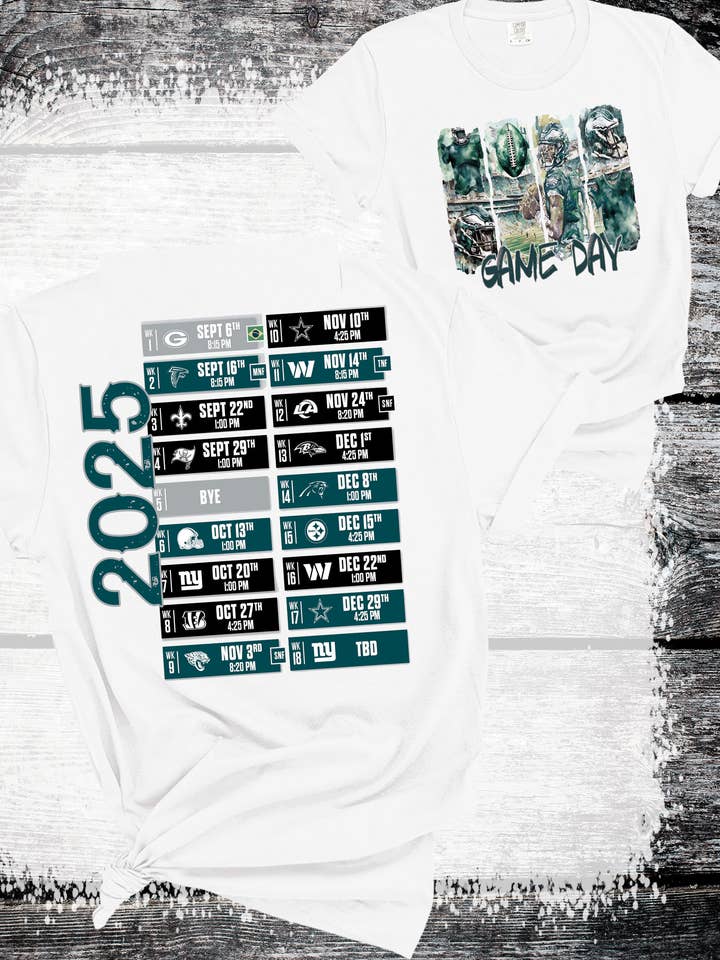 Calendrier des champions de football du jour de match des Eagles de Philadelphie pour la vente par A Blessed Texas Mess Boutique