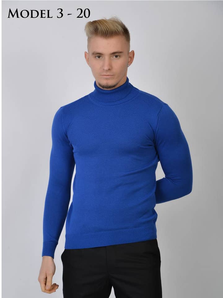 Slim fit Men's Square Turtleneck Made in Turkey Model 3 for wholesale by Aron Imani