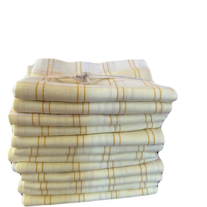 By the sea organics - Wholesale Dinner & Cloth Napkin - COUNTRY PLAID LINEN NAPKIN SET