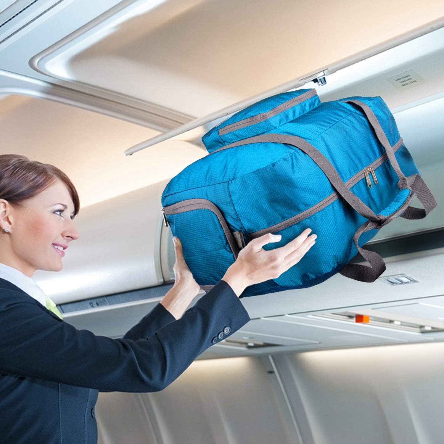 wandf – Saco de viagem - Unissexo por atacado – Mala de viagem Mala Multifuncional de Armazenamento Azul11