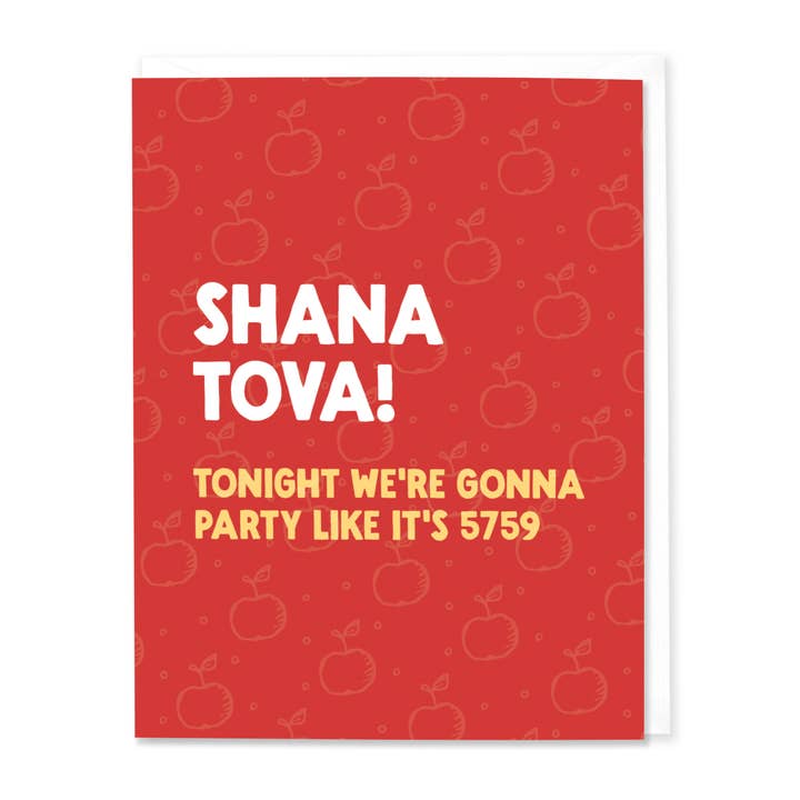 Hitchcock Paper Co. - Wholesale Rosh Hashanah Card - Shana Tova! Party Like It's 5759 Card (Set of 8)