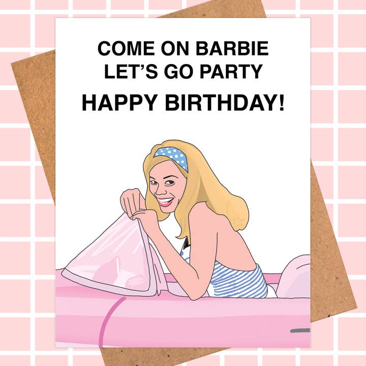 Barbie Birthday Card, Barbie Movie Card, Customizable for wholesale by Pop Hot Cards