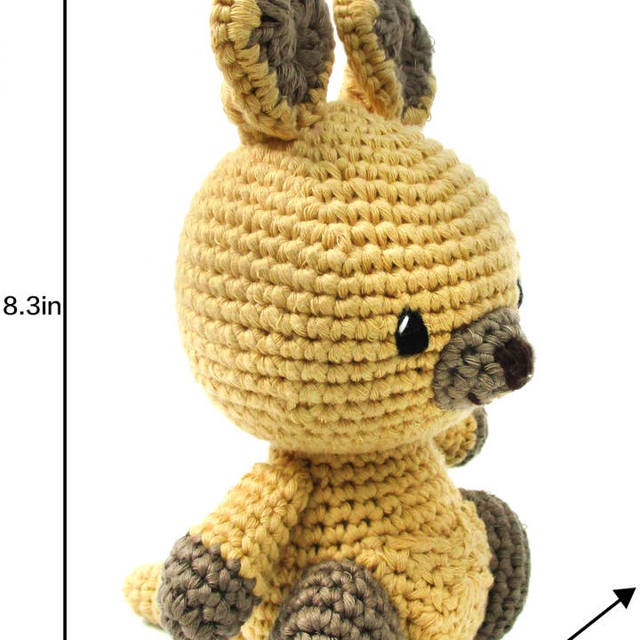 Paul and Lucy - Venta al por mayor Peluche - Niños y bebés - Juguete de ganchillo hecho a mano, Mini Karu, el canguro beige