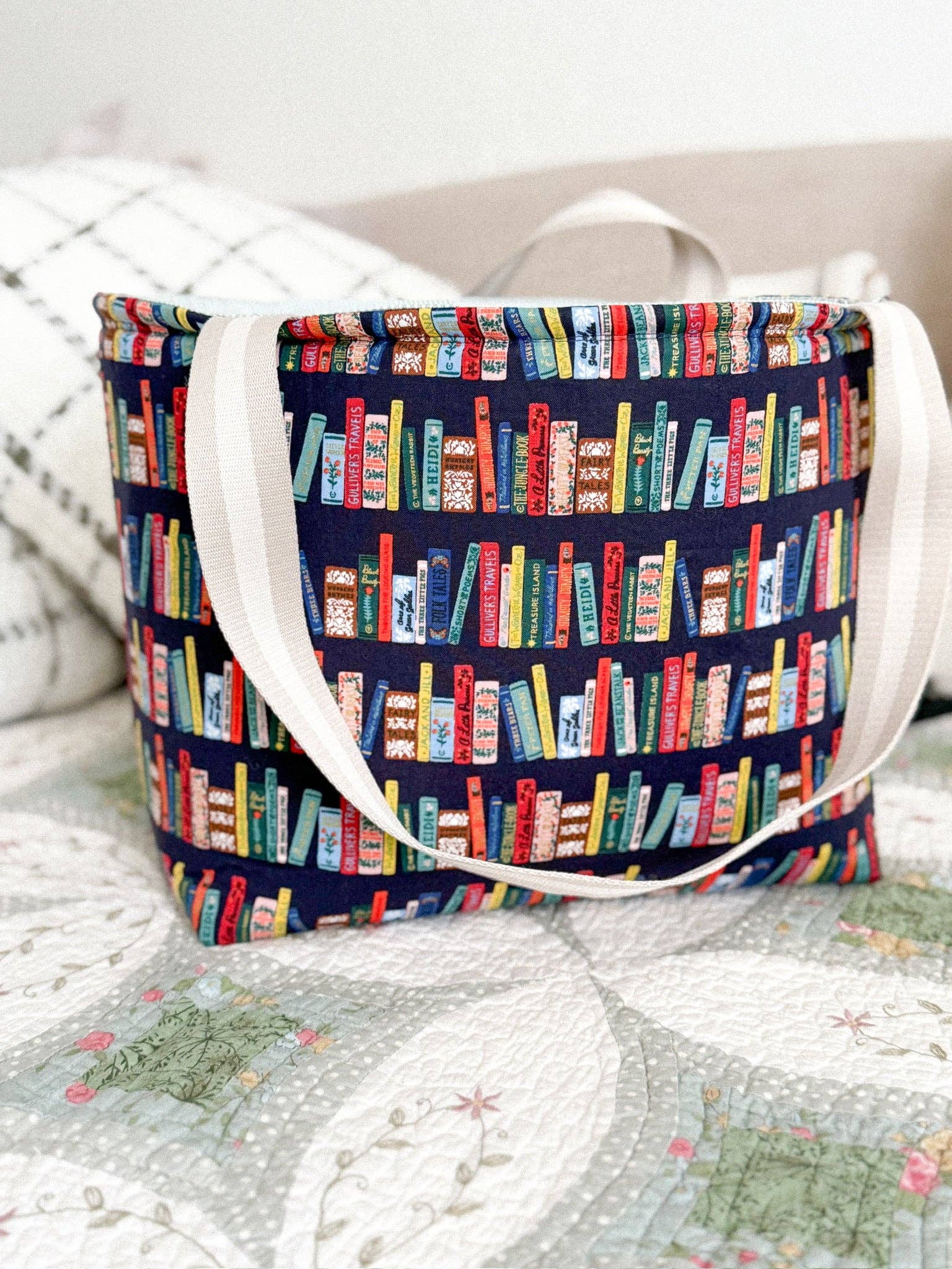 needlexstitchco - Wholesale Tote Bag - Women's - Book Club in Navy Everyday Tote Bag1