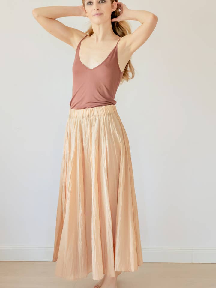 Crinkled cotton midi slip dress for wholesale by Aboutalisa