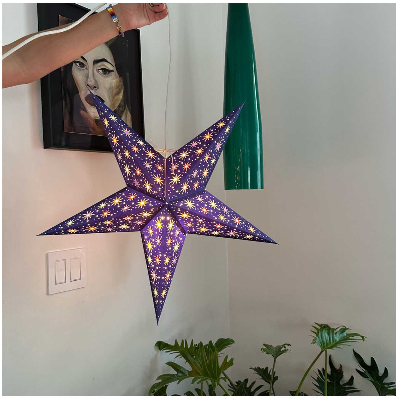 Artecnica - Vente Lanterne/lampe en papier - Starlet Midnight Blue, fabriqué à la main, respectueux de l'environnement, Starlightz1