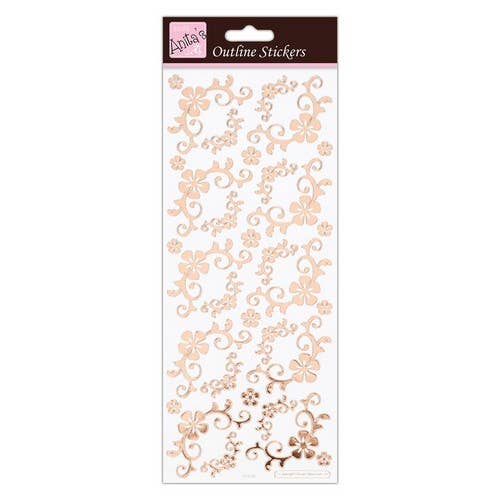 Anita's Outline Stickers, Borders, Rose Gold on White for wholesale by West Design Products