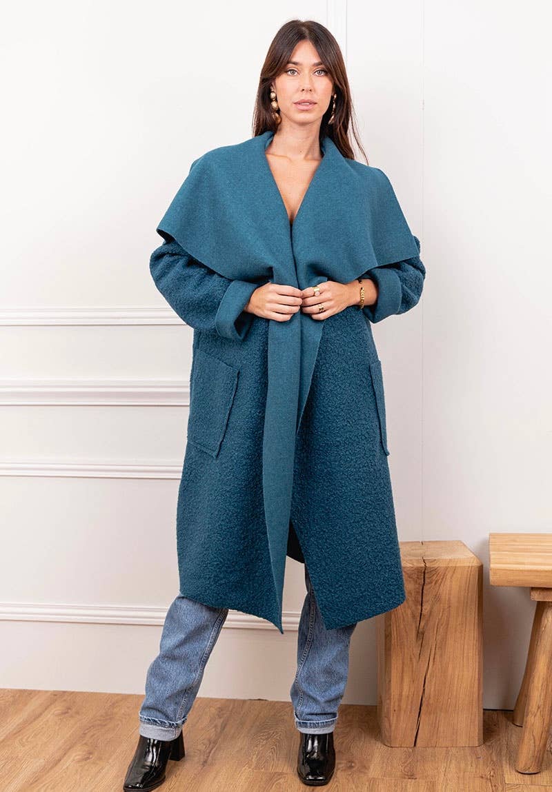 LINEN & COTTON HOUSE - Vente Manteau – femme - VESTE BOUCLETTE MATIERE RESPONSABLE + SIZE  35122 37