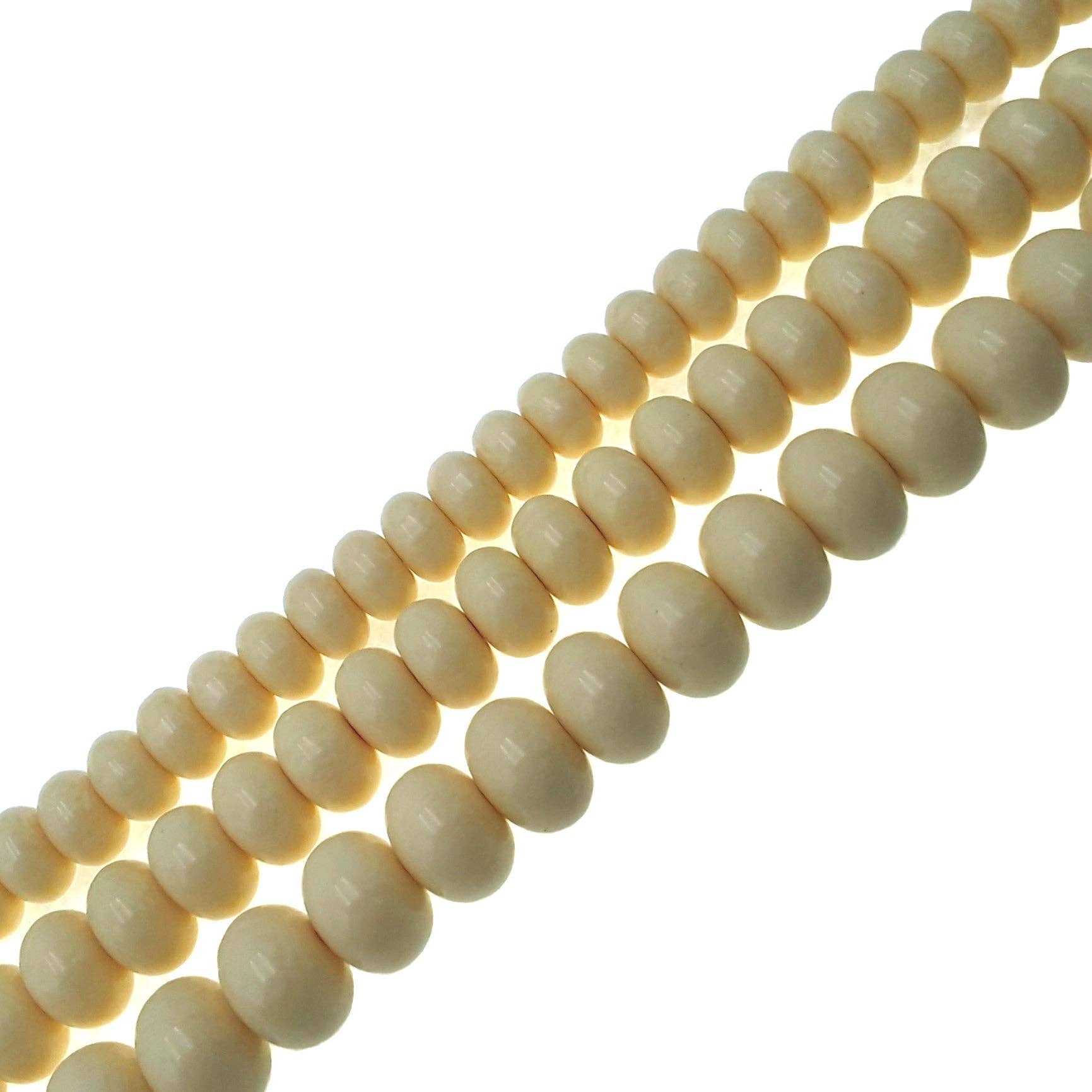 CRCBEADS - Vendita all'ingrosso Perline - Perline a rondella lisce in osso sintetico 6x10mm 8x12mm 10x14mm filo da 15,5"0