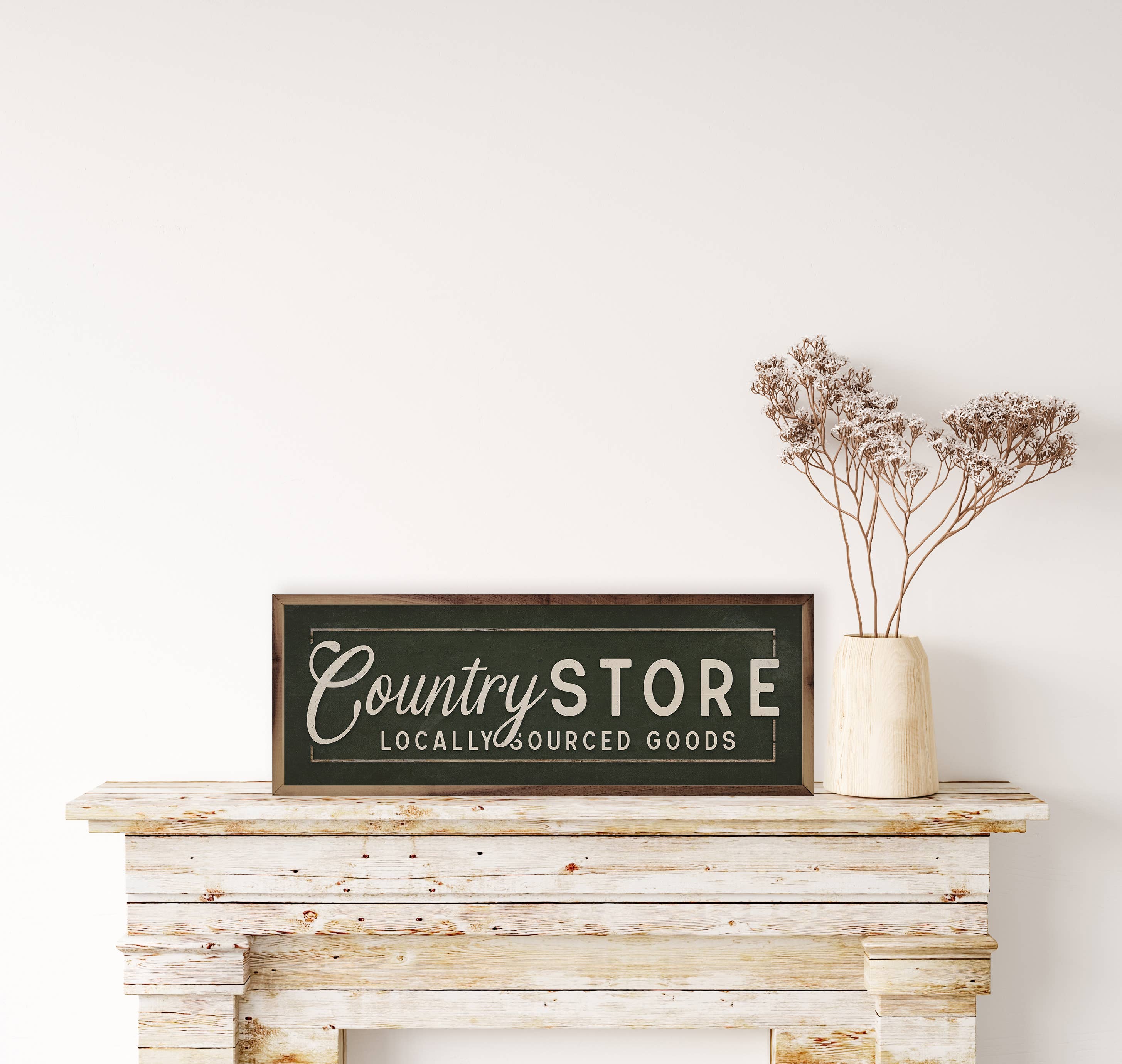 Kendrick Home - Wholesale Sign - Country Store Locally Sourced Goods Border Green2
