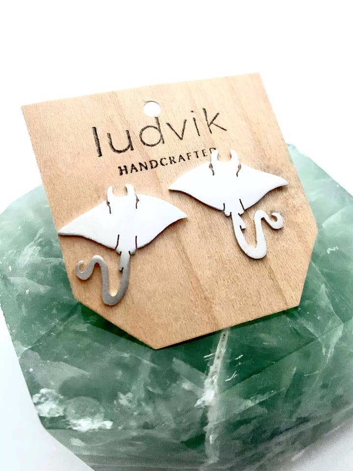 Silver Manta Ray Studs for wholesale by Ludvik HandCrafted