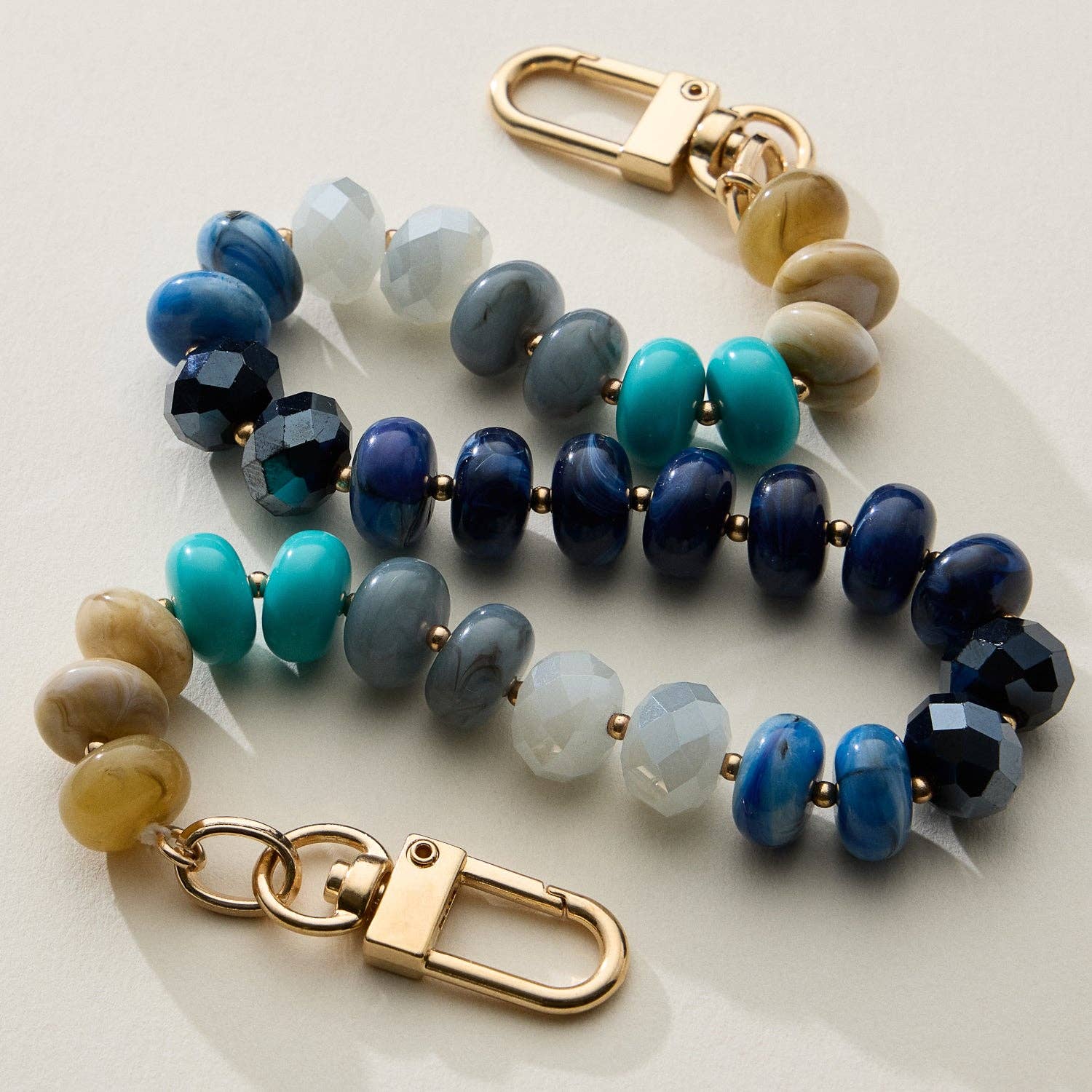 Frem - Wholesale Keychain - Women's - Mixed Bead Bag Keychain with Gold Clasps0