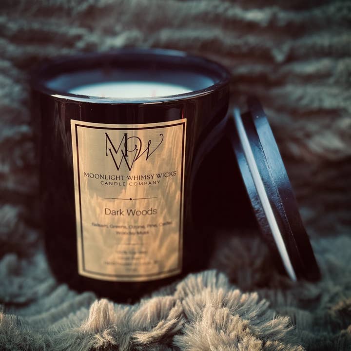 Bosques Oscuros | Vela de Cera de Soja de Lujo para venta al por mayor de Moonlight Whimsy Wicks