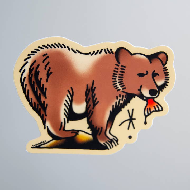Curlworks - Wholesale Sticker - Bear Vinyl Sticker0