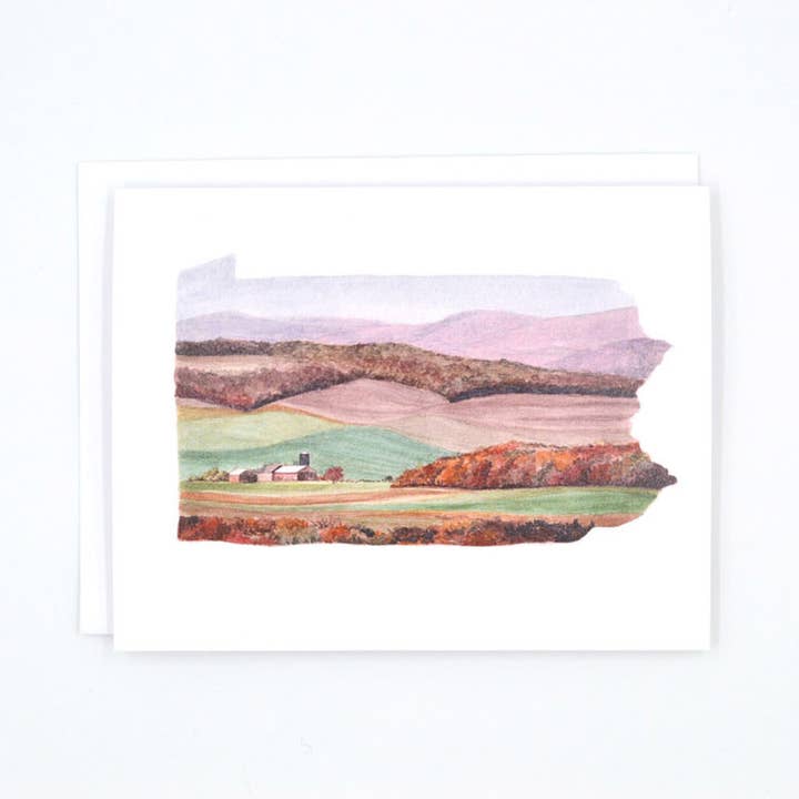 Pennsylvania Watercolor Notecard Set for wholesale by Rachel Alvarez Art