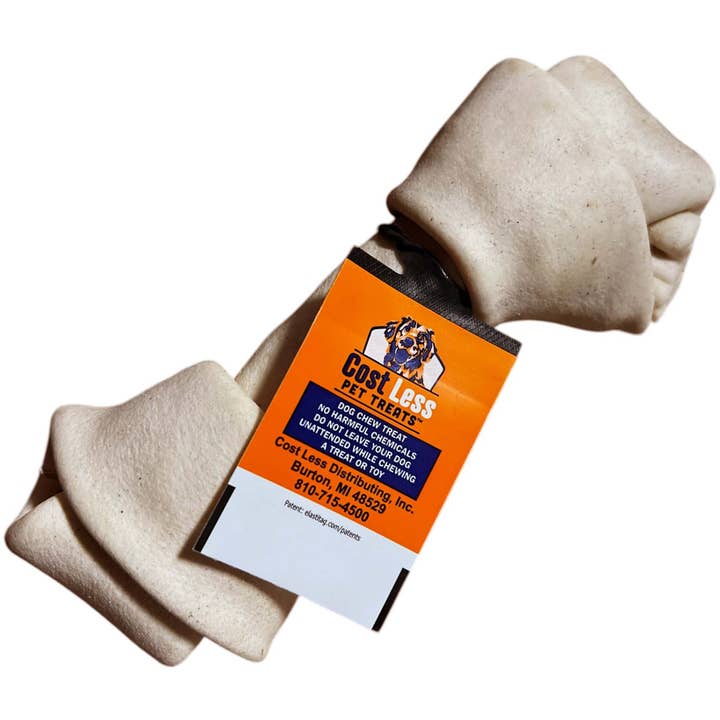Os en cuir brut noué aromatisé pour la vente par Cost Less Pet Treats