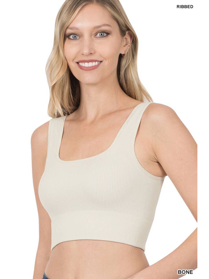 Vanilla Monkey - Wholesale Tank Top - Women's - Ribbed Square Neck Cropped Tank Top