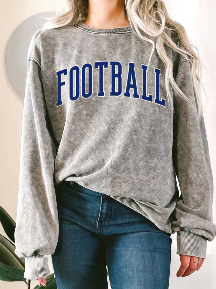 FOTBOLL PUFFTRYCK MINERAL GRAFISK FROTTÉTRÖJA för wholesale av Rustee Clothing