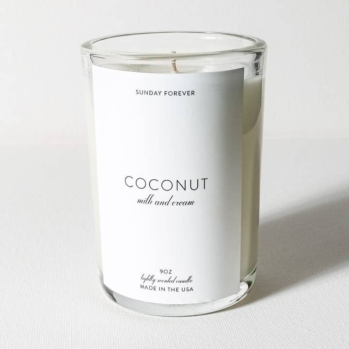Coconut Luxury Candle with Milk and Cream for wholesale by Sunday Forever