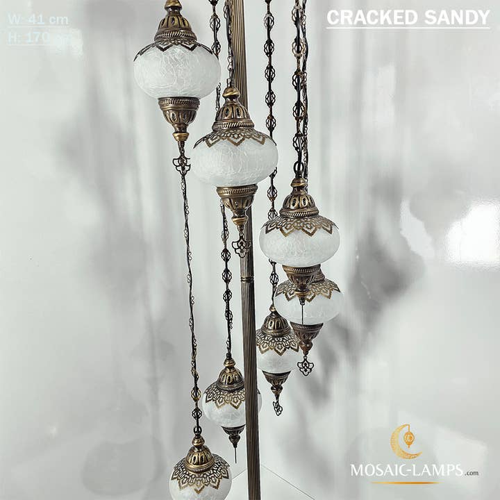 Mosaic Lamps – Engroshandel Gulvlampe – 7 Cracked Clear Globe tyrkiske gulvlamper, Stue Bedsi18