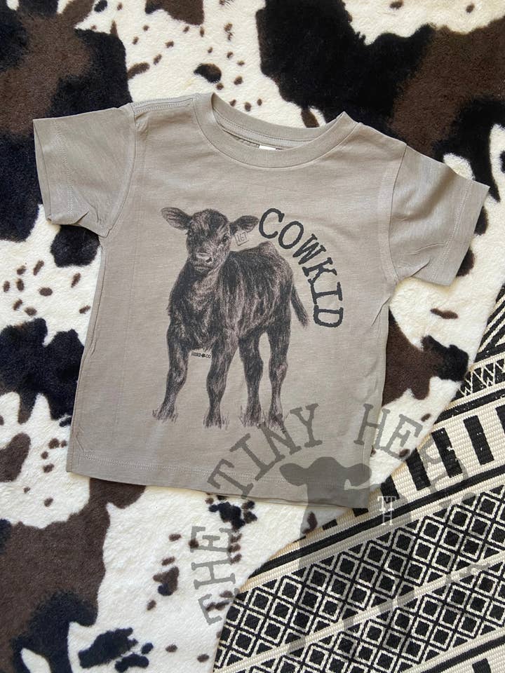 The Herd & Co - Wholesale Screen Printed T-Shirt - Kids - Cowkid | Western Farm Onesie/Toddler/Kid Shirt1