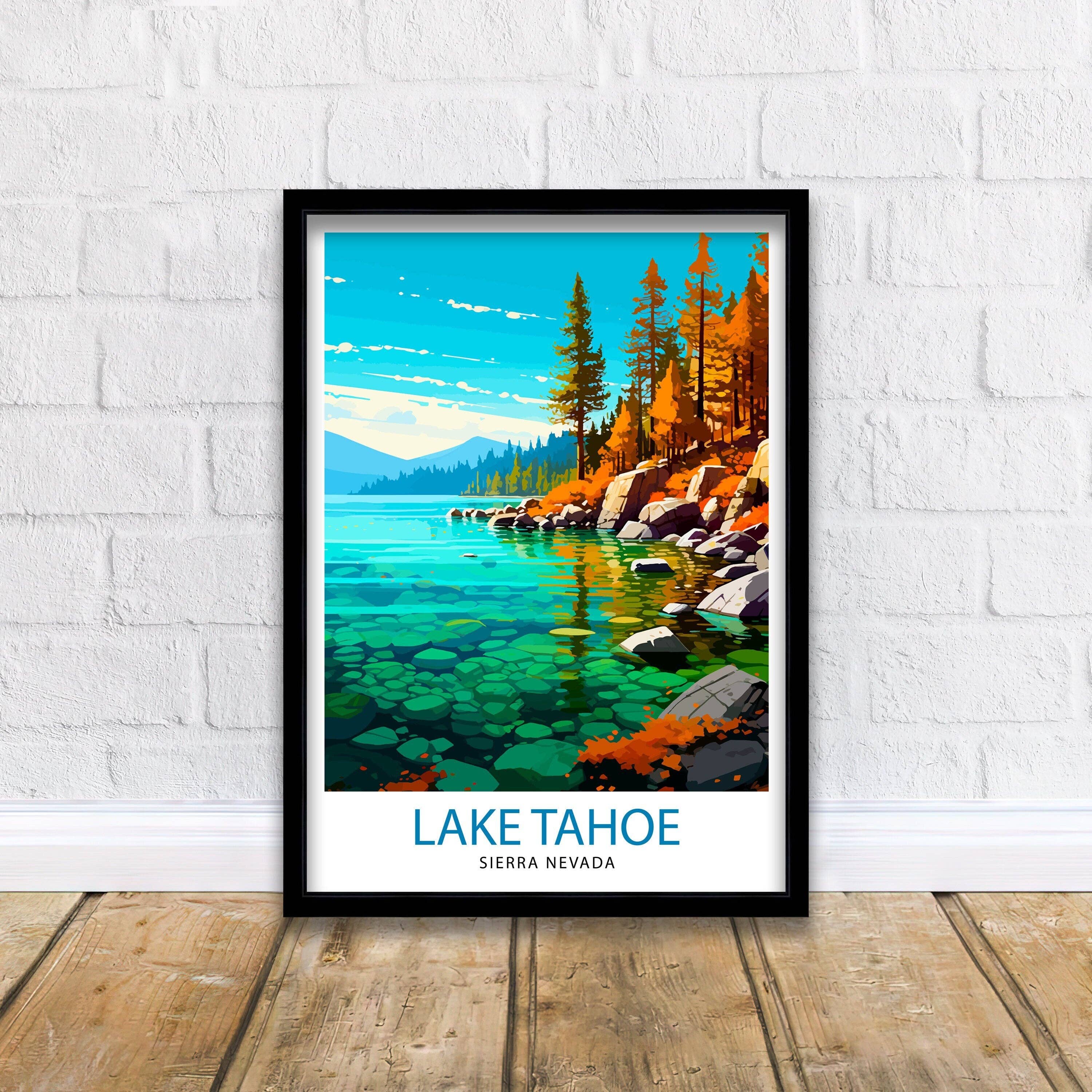 InkNPrintz – wholesale Art print – Lake Tahoe Travel Poster0