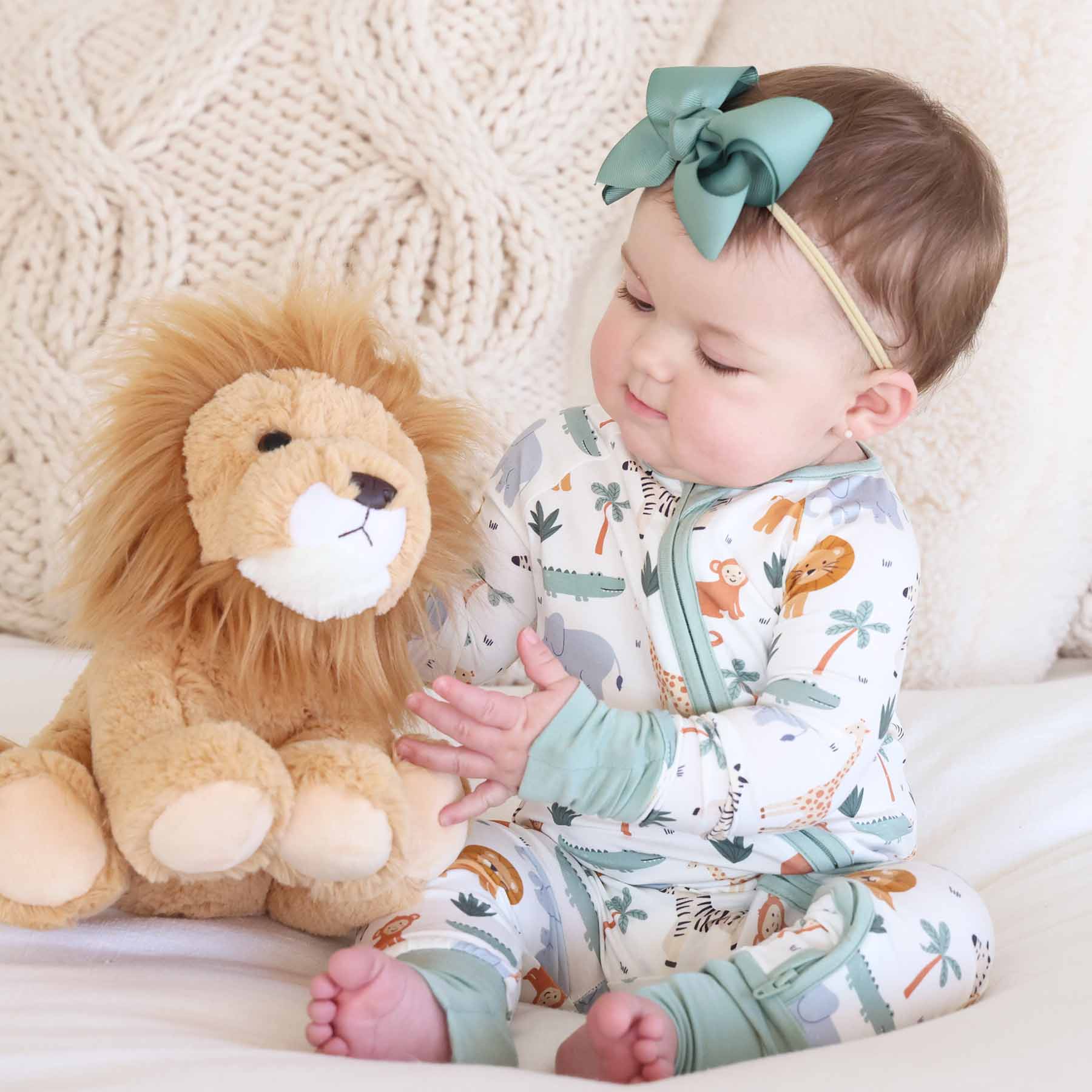 Caden Lane - Wholesale Jumpsuit - Baby - Safari Snuggles Convertible Zip Romper14