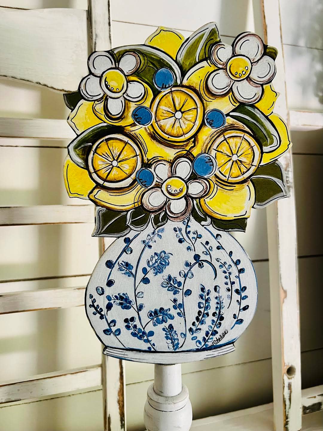 The Happy Butterfly - Wholesale Decorative Tabletop Object - Seasonal & Everyday Topper: Lemons &  Chinoiserie1