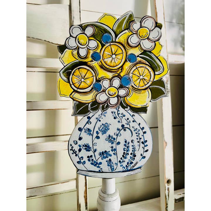 The Happy Butterfly - Wholesale Decorative Tabletop Object - Seasonal & Everyday Topper: Lemons & Chinoiserie1