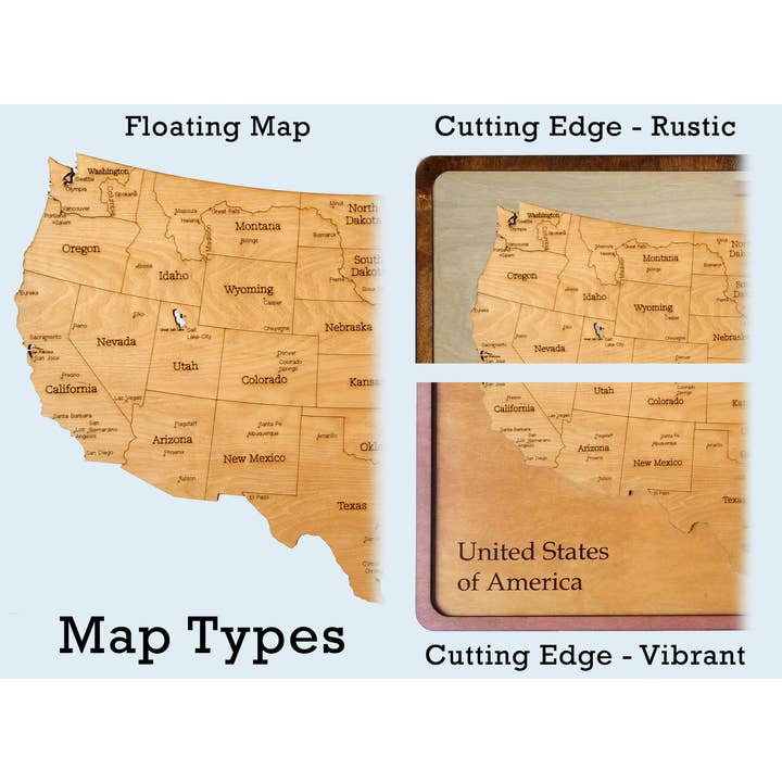 Salt Lake City, UT Wood Map for wholesale by Meridian Maps