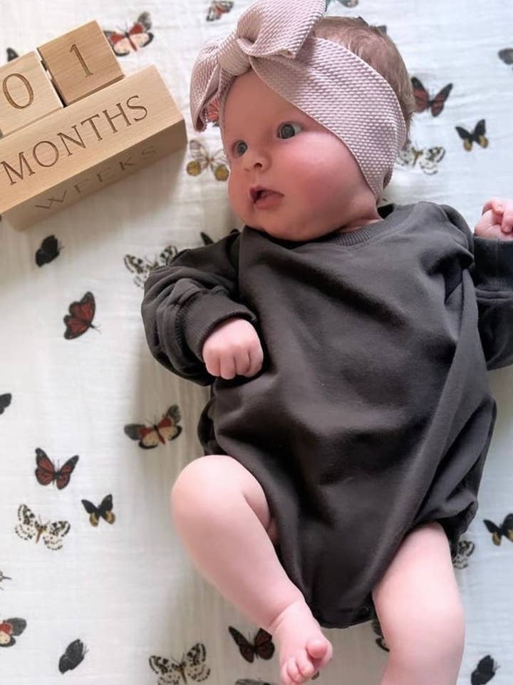 Addie Joy company - Wholesale Romper - Kids - Oversized Cozy Romper - Faded Black8