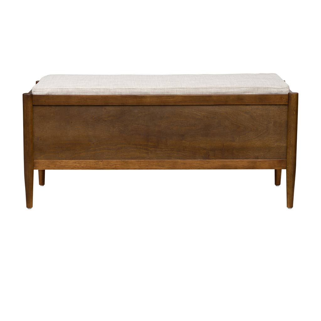Olliix - Wholesale Bench - Accent Bench with Storage and Upholstered Cushion, Walnut6