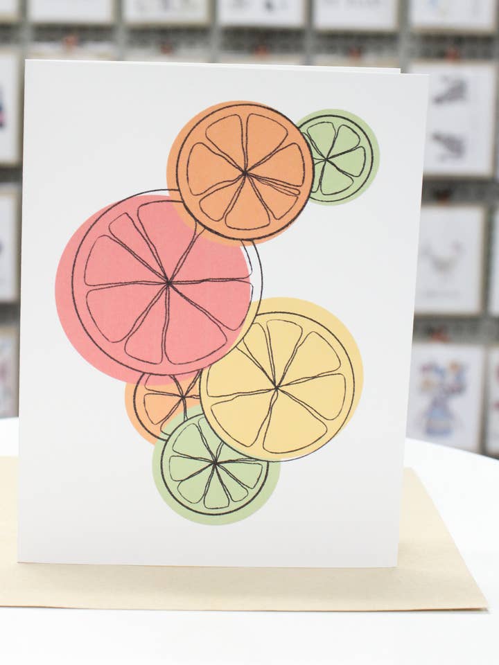 Citrus Fruit Card for wholesale by Covered With Art