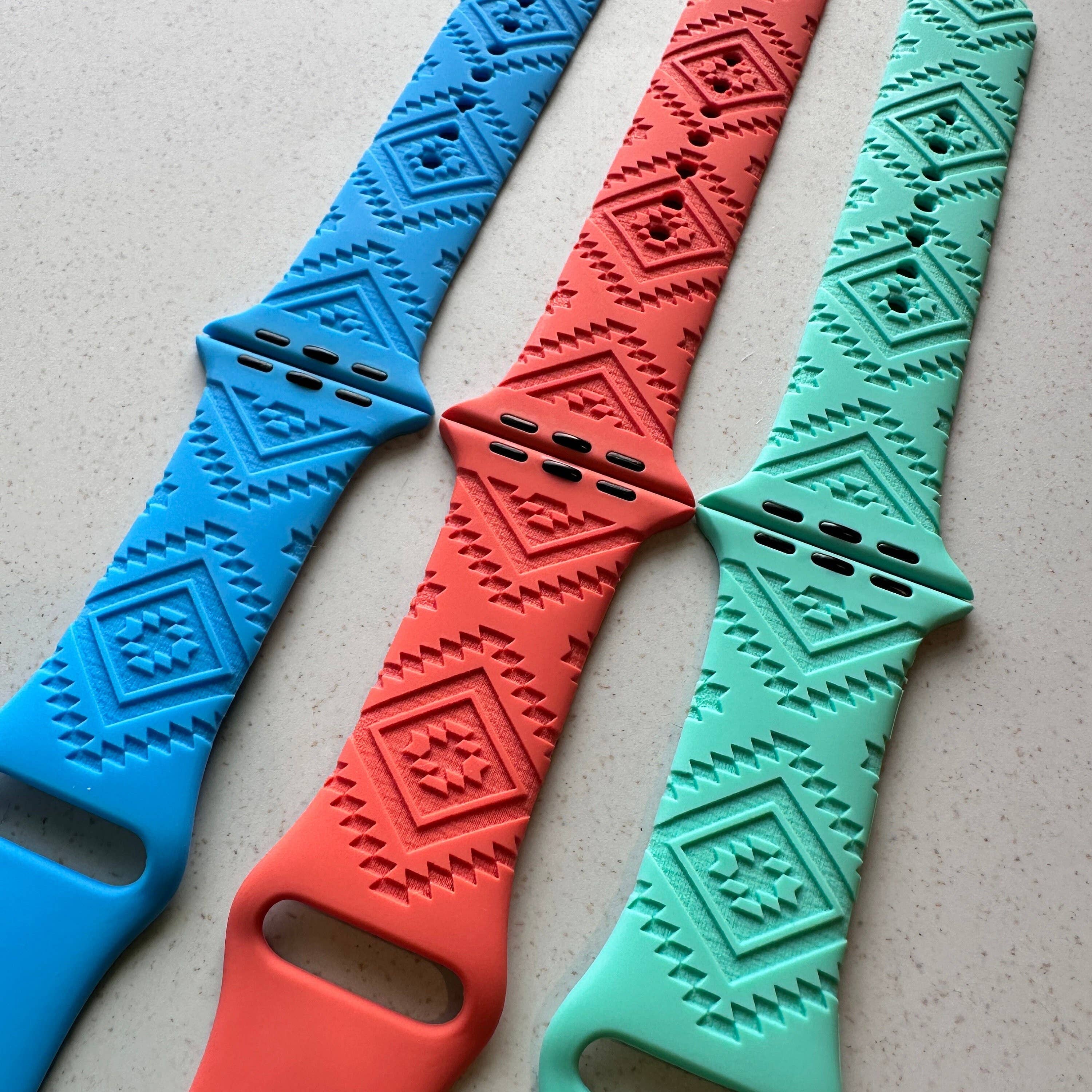 The Printed Llama - Vente Bracelet de montre – femme - Bracelet Aztec Tribal Boho pour Apple Watch Séries 1-9, SE, Ultra4