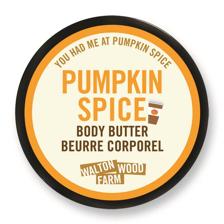 Pumpkin Spice Body Butter 8oz for wholesale by Walton Wood Farm Corp.