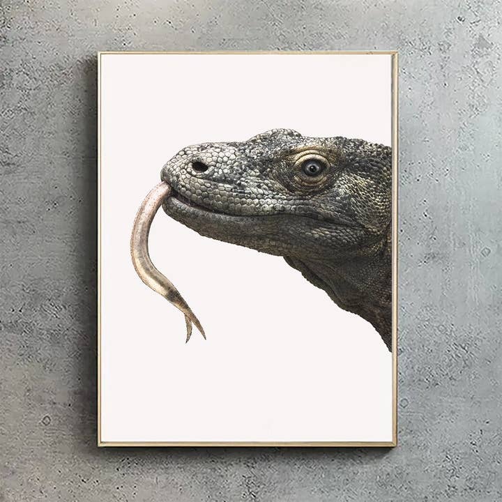 Dragon de Komodo - Impression A4 (portrait) pour la vente par Hidden Planet