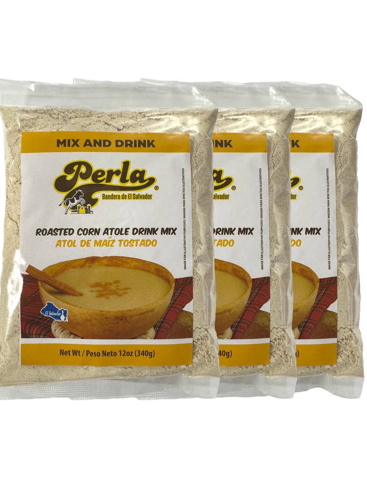 Perla Mélange pour Boisson de Maïs Rôti (Atol de Maiz Tostado) 12 oz, Lot de 3 pour la vente par Amerisal Foods