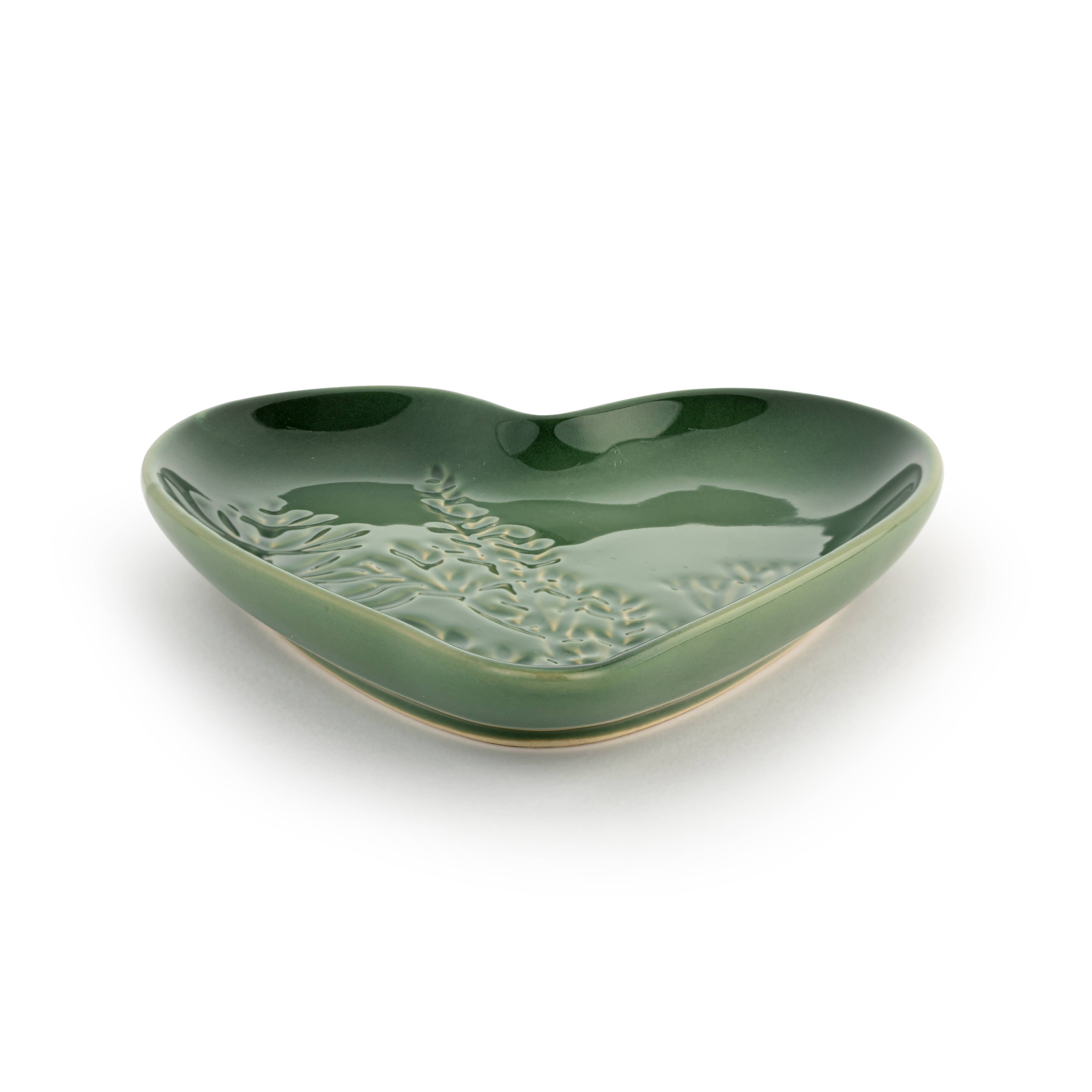 DEMDACO - Wholesale Spoon Rest - Green Pressed Floral Heart Spoon Rest - 4.5x6.5i1