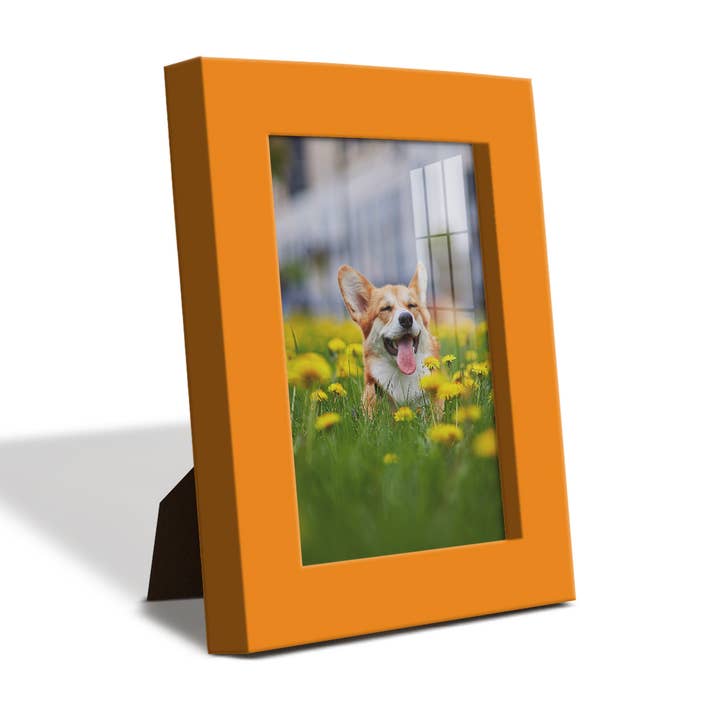 Photo Frame. Real Wood Modern Frame, Orange for wholesale by Wexford Home
