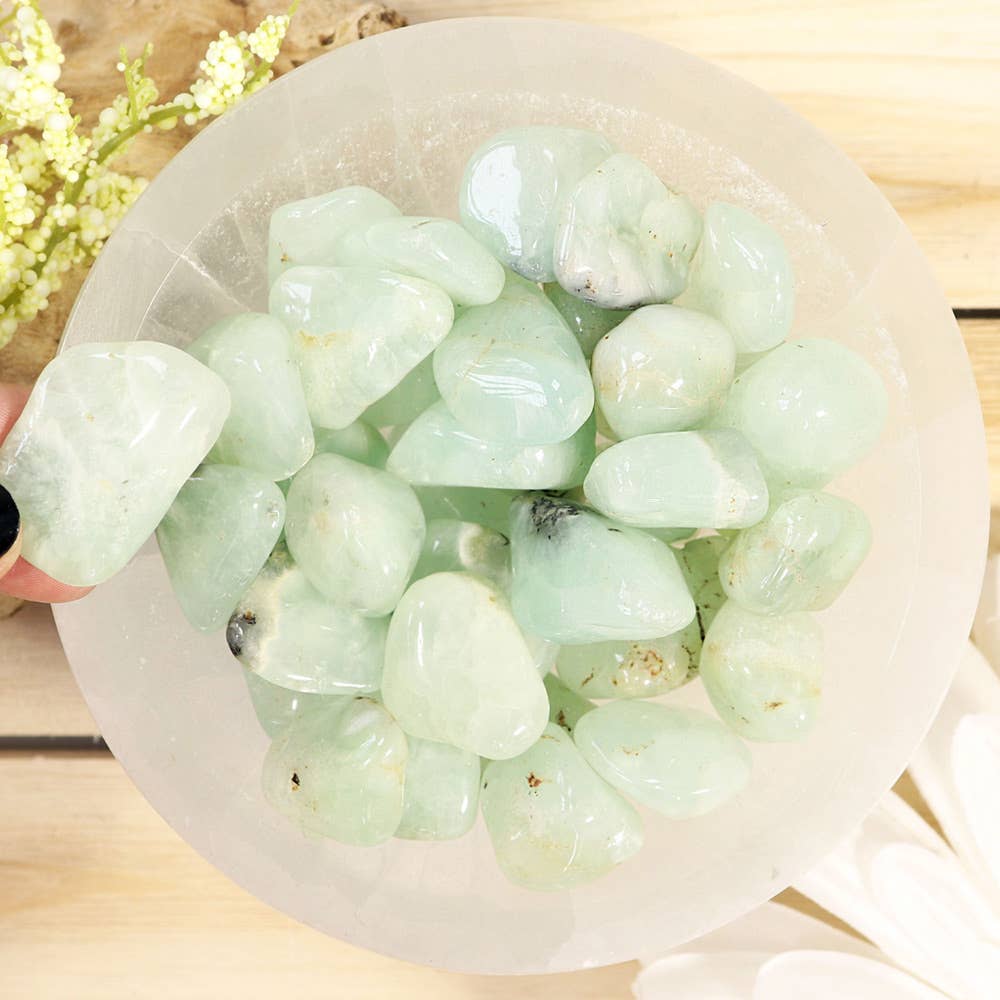 Natures Artifacts Inc - Wholesale Spiritual Stone/Crystal - 1 lb Prehnite Tumbled Stones2