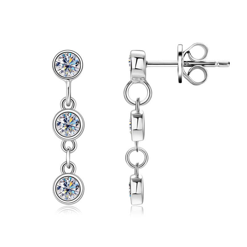 Perimade & Co. LLC – wholesale Dangle earrings – Moissanite Bezel Dangle Drop Earrings in 925 Sterling Silver3