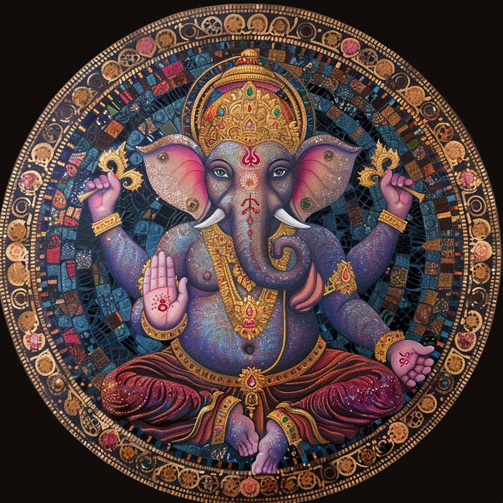 Prosperity Ganesha Wall Art Hanging for wholesale by Bodhi Leaf Market